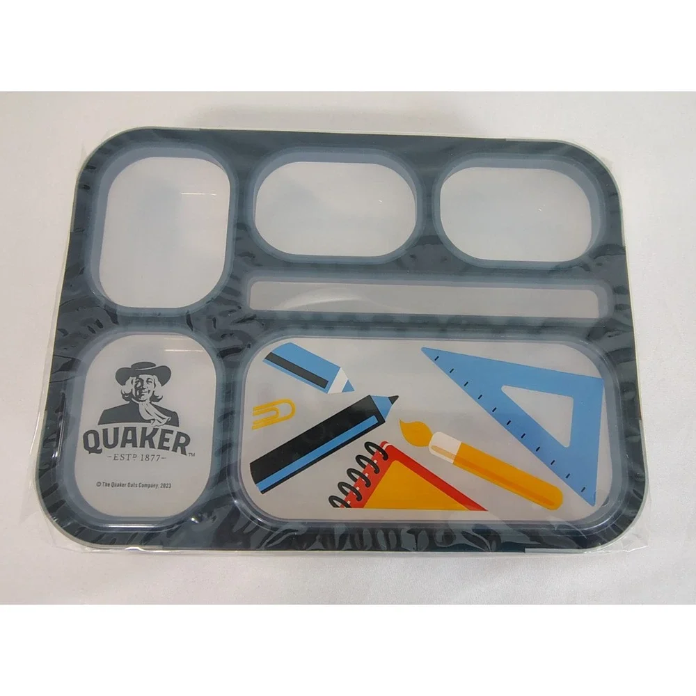Quaker 5-Compartment 1000ml Plastic Lunch Box Bento w/ Snap Lid Blue - NEW